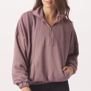 Glyder Women's XS Complex Quarter Zip Pullover  Sweater- Lavender Bark Brown